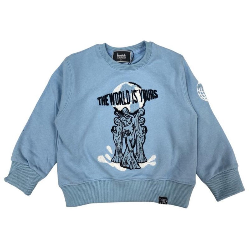 Kids Chenille World Is Yours-Baby Blue