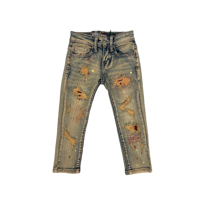 DENIMiCity-Kids Rip N Repair Dark Vintage Blue Wash Jeans (DNM-K104)