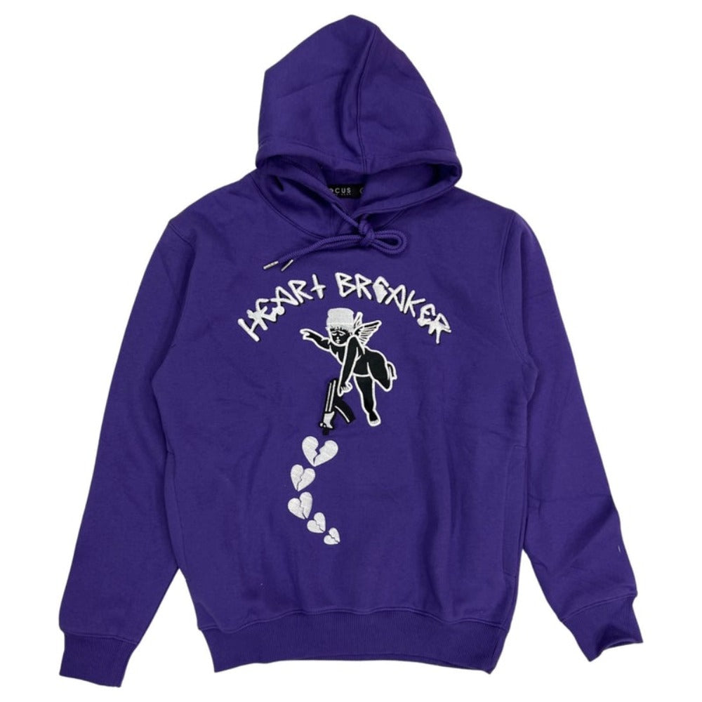 Focus Heart Breaker Hoodie-Purple-Black