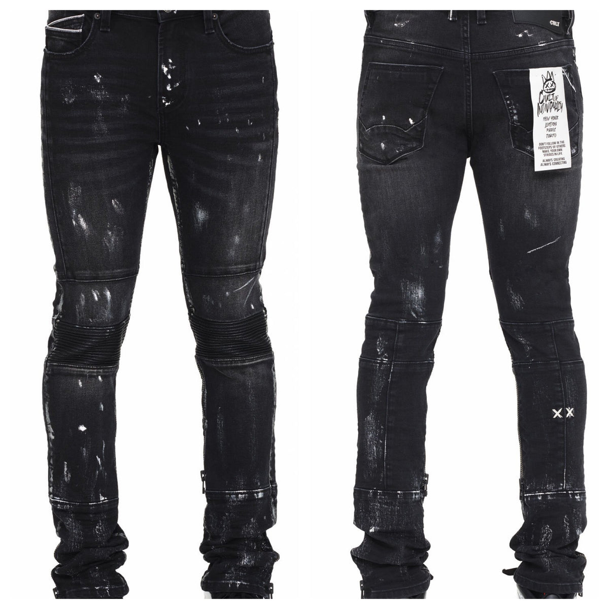 3M Punk Super Skinny Moto Jeans In Matrix Black