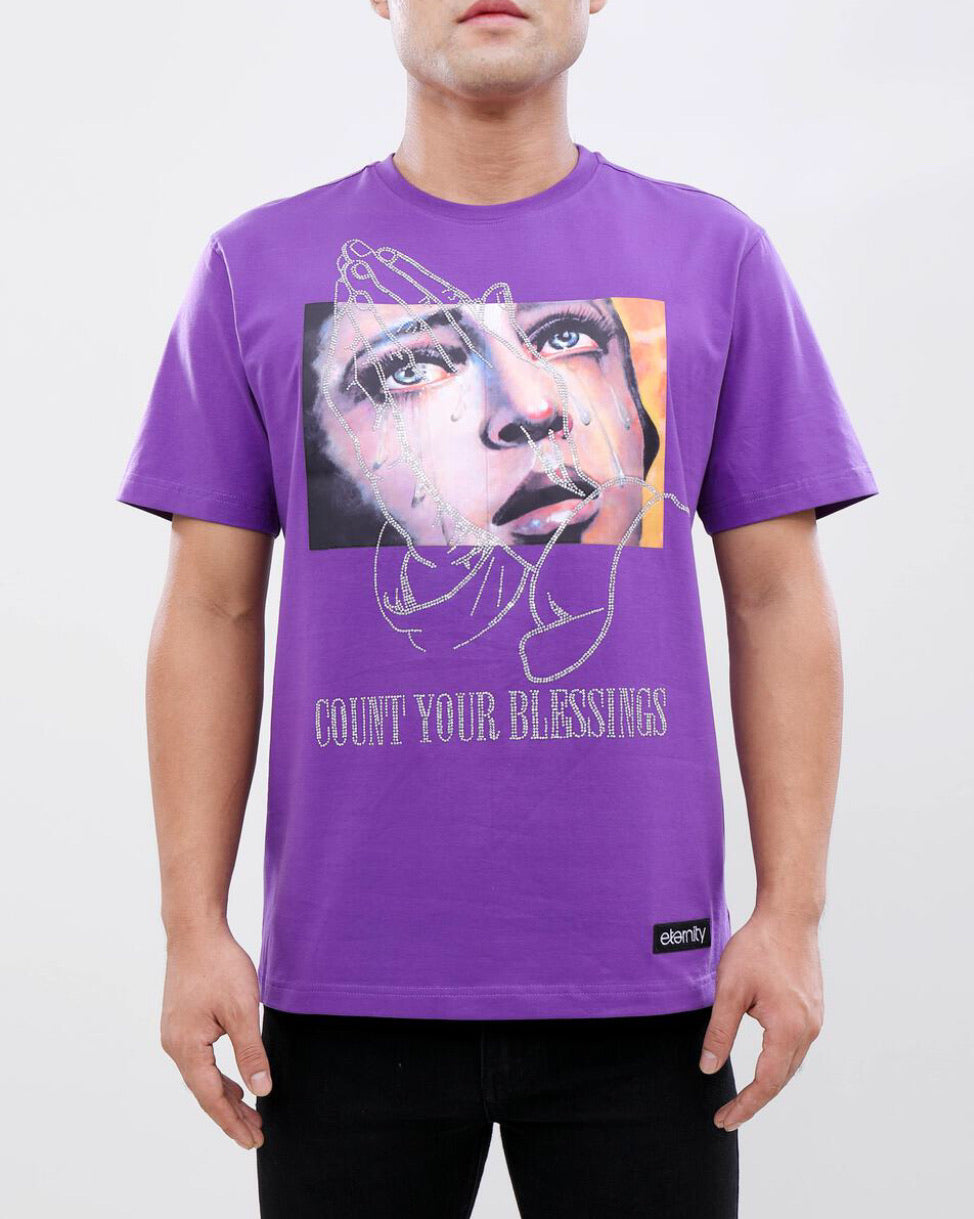 Eternity-Counting Your Blessings Tee-Purple