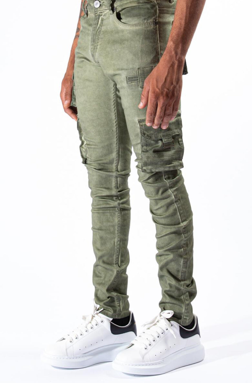 Serenede-Olea Cargo Jeans-Olive