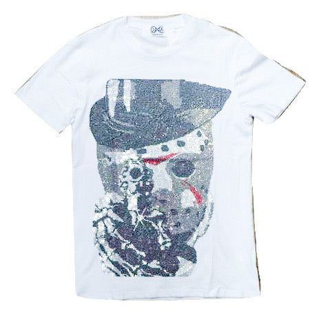 DNA-Masked Face Crystal Tee-White/Black