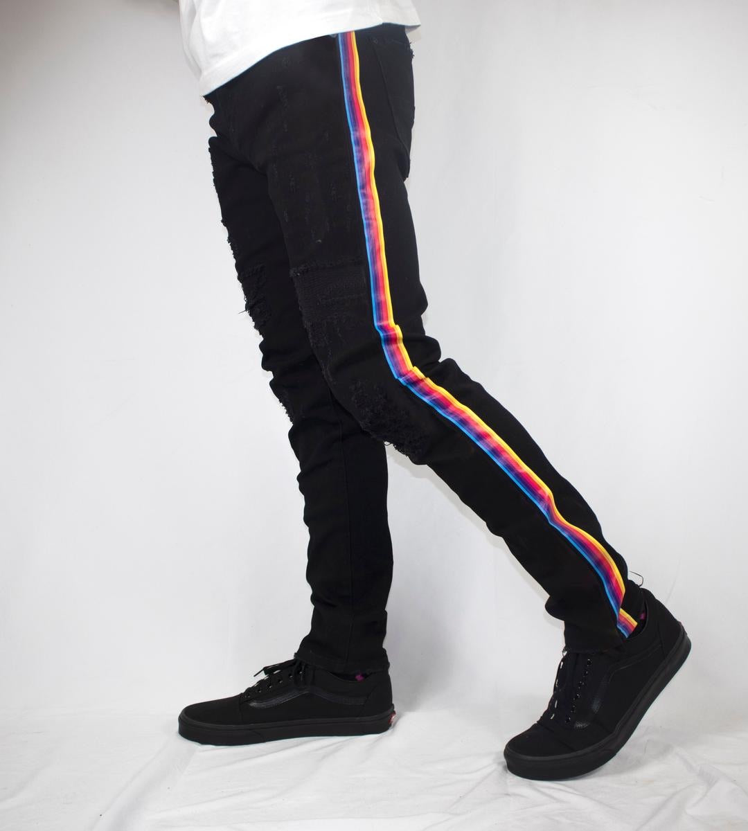 Preme-Black/Rainbow Jeans-Black-PR-WB-301