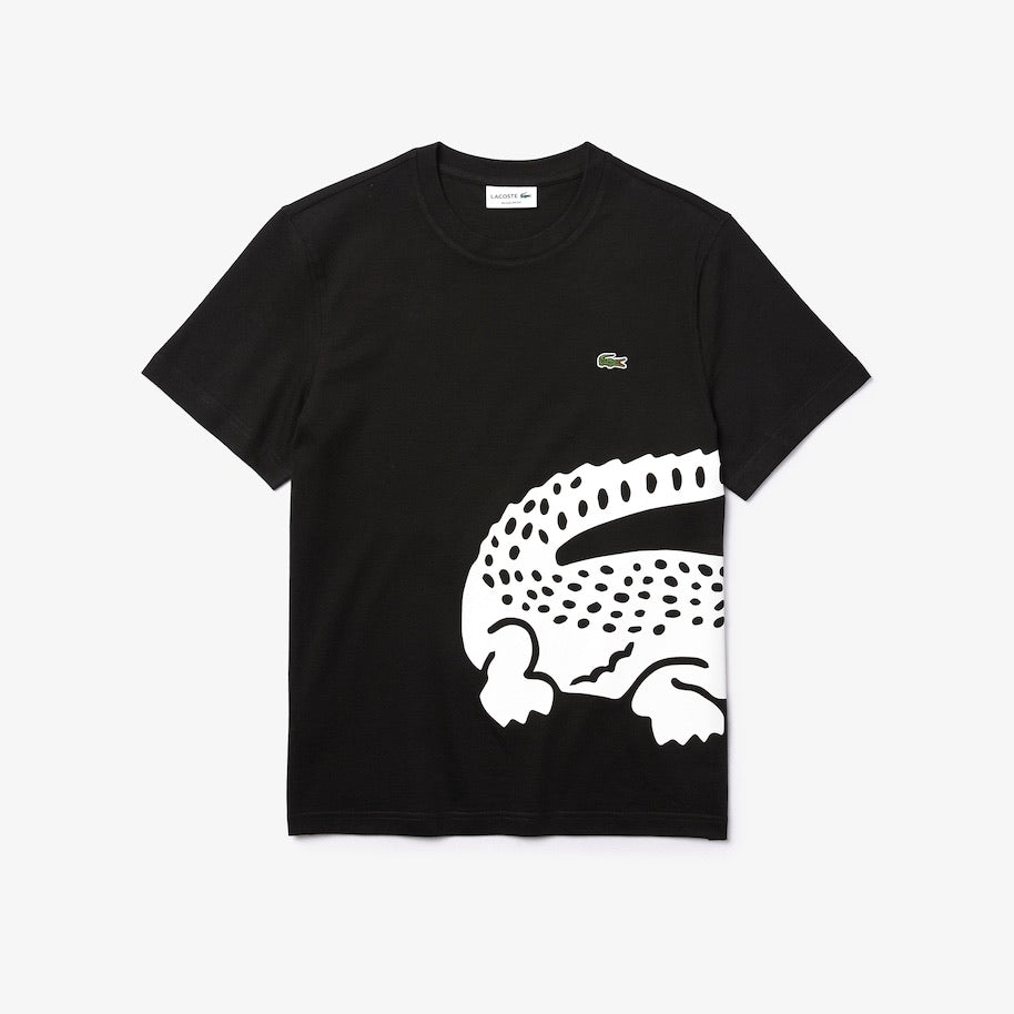 LaCoste-Men’s Oversize Croc Crew Neck T-shirt-Black • 031-TH5139