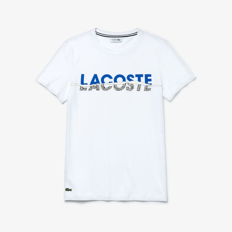 LACOSTE-Tear Graphic Tee-White/Blue/Black/White • Y6G-TH4907-51