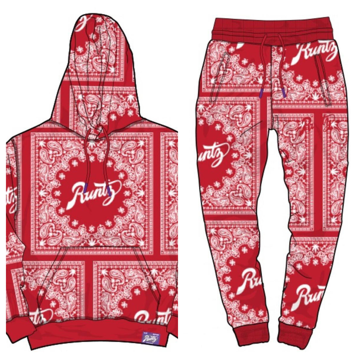 Runtz Bandana Set-Red