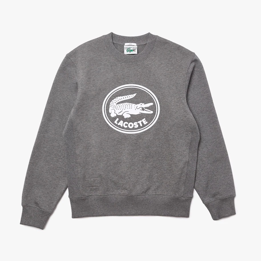 Unisex 3D Logo Organic Cotton Fleece Sweatshirt-SH7582-Grey Chine•1VQ