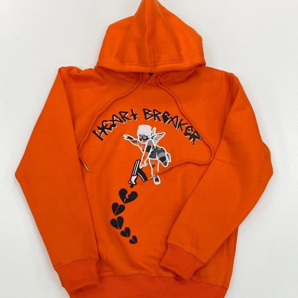 Focus Heart Breaker Hoodie-Orange-Black