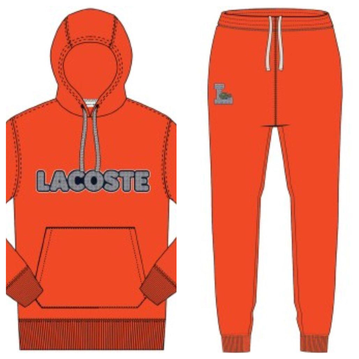 Lacoste-Fleece Sweat Set-Red • 3B2