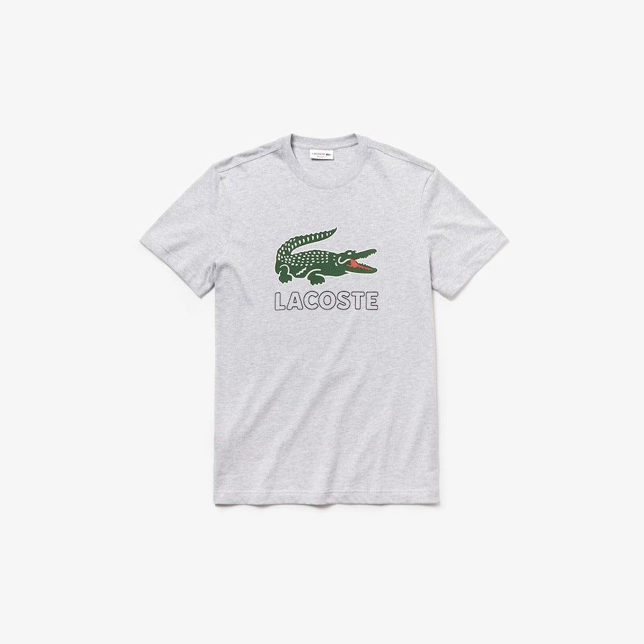 LaCoste-Men's Graphic Croc T-shirt-Grey Chine • CCA-TH6386