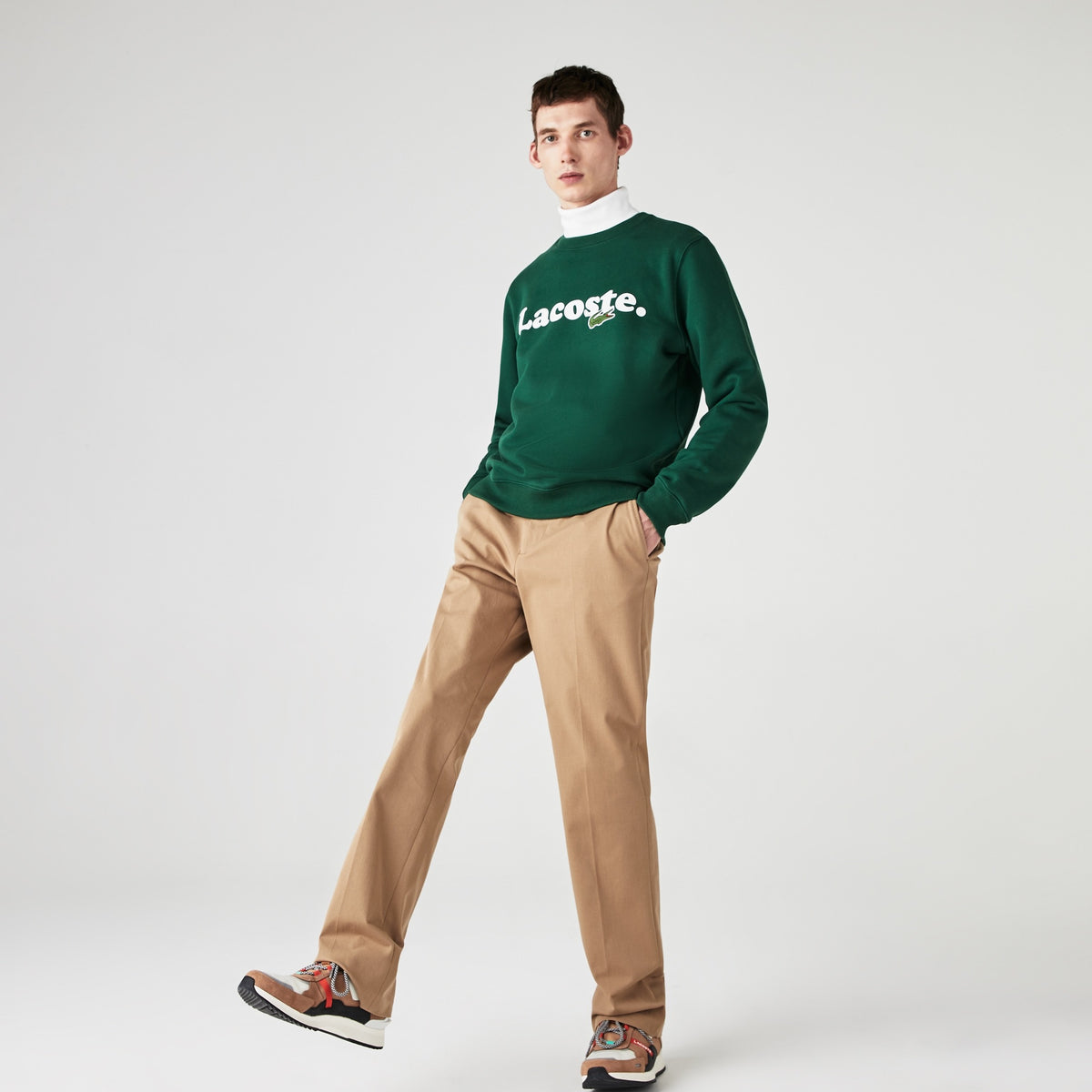 LaCoste-Lacoste And Crocodile Branded Fleece Sweatshirt-Green • 132-SH2173