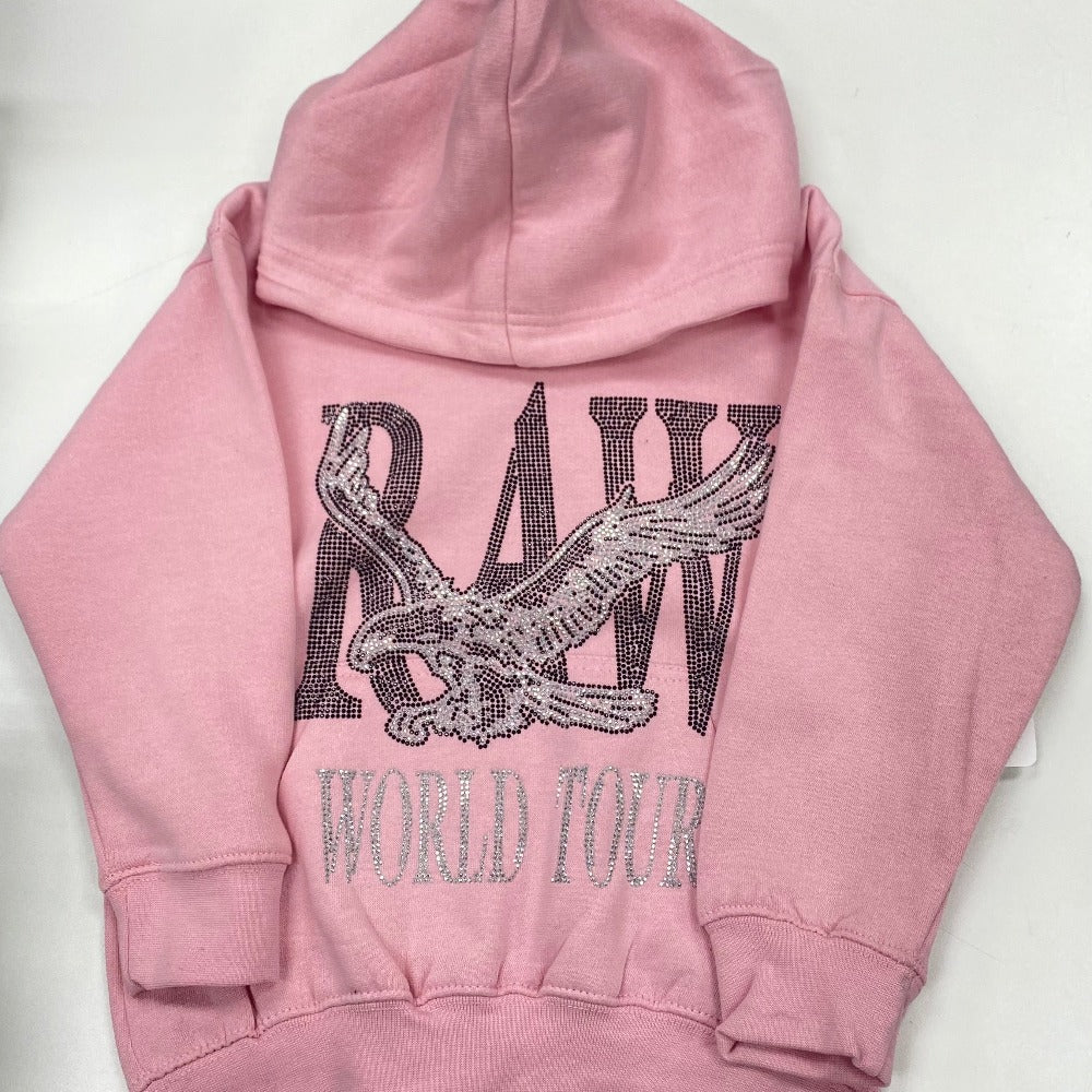 Kids Rawyalty Hoodie-World Tour-Pink