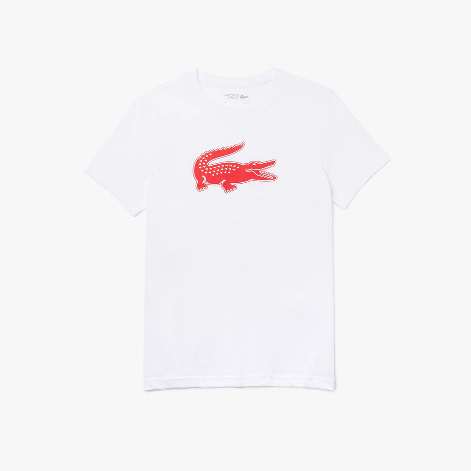 Men's SPORT 3D Print Crocodile Breathable Jersey T-shirt - White/ Red - TH2042