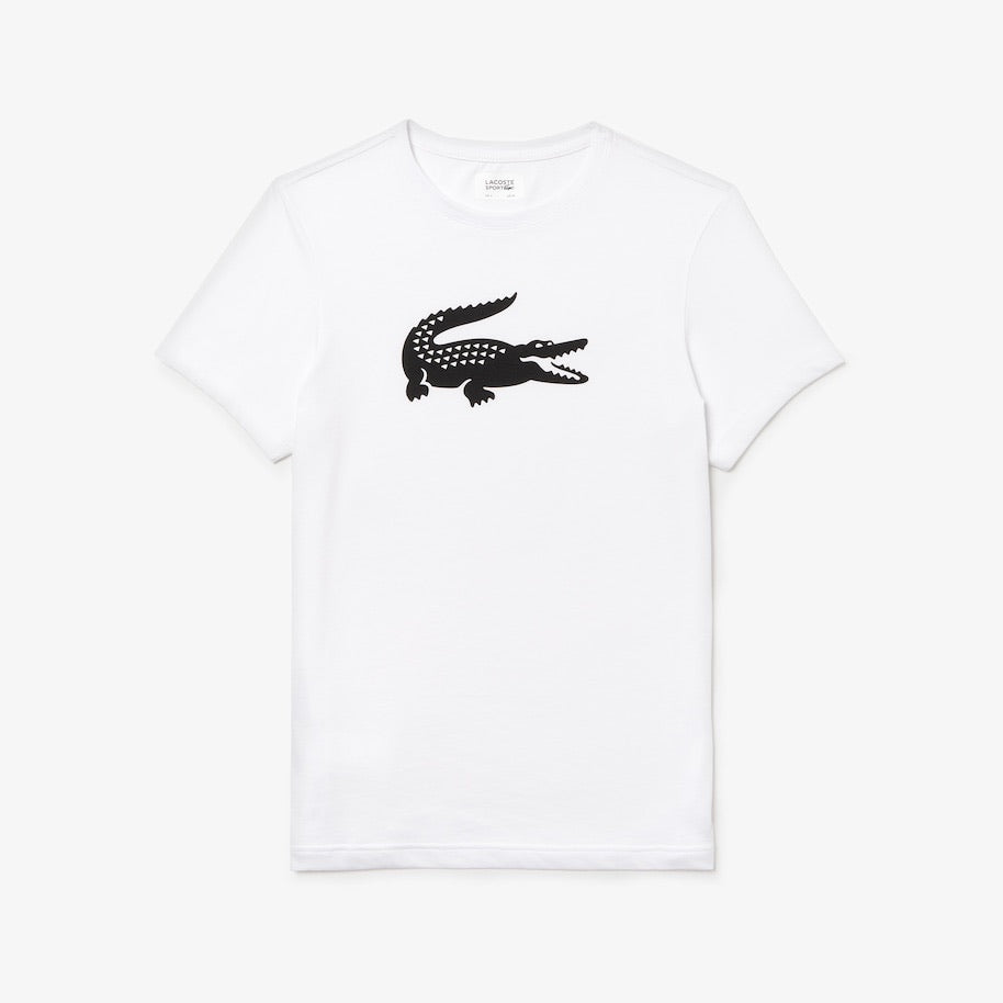 LaCoste-Men’s SPORT Crew Neck Ultra Dry T-shirt-White/Black • AU8-TH3377