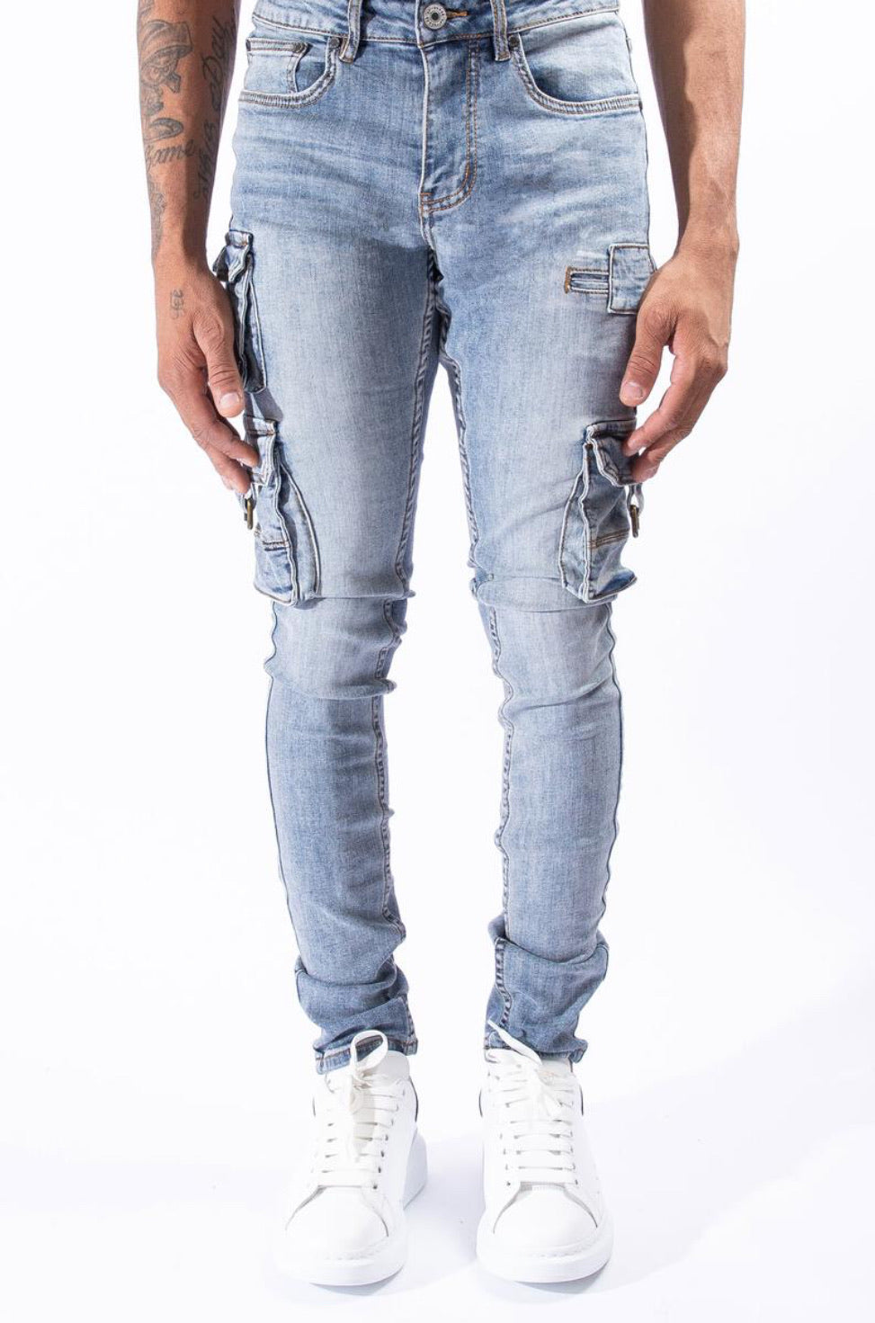 Serenede-New Earth Cargo Jeans-Blue