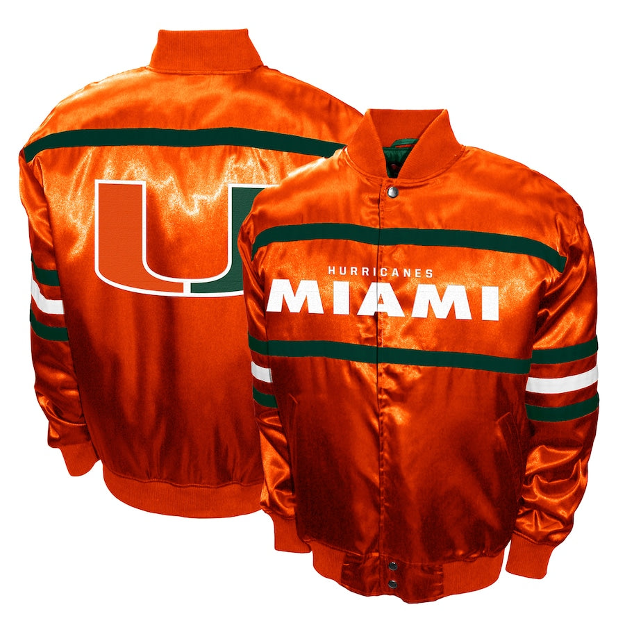 Franchise Club - Miami Hurricanes 2nd Era Full-Snap Satin Jacket