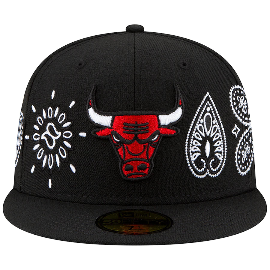 Chicago Bulls New Era Paisley 59FIFTY Fitted Hat - Black