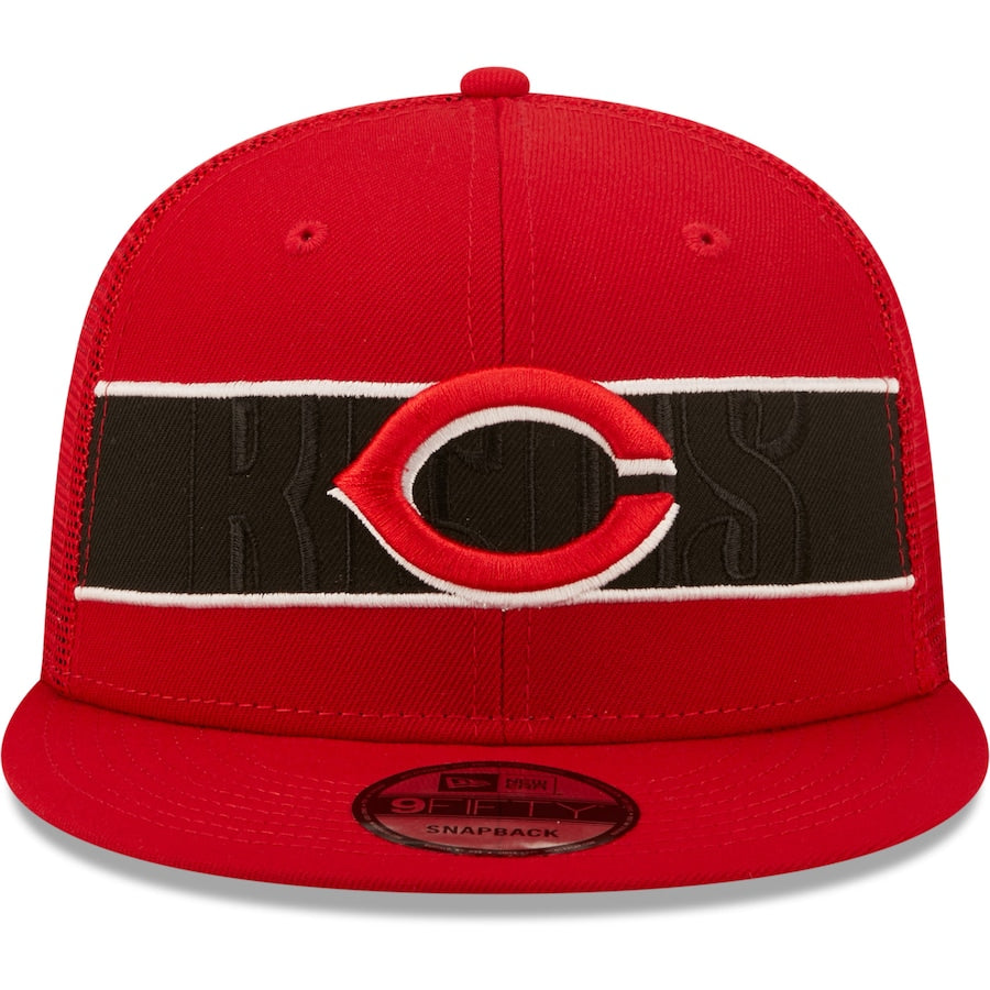 Cincinnati Reds New Era Tonal Band Trucker 9FIFTY Snapback Hat - Red