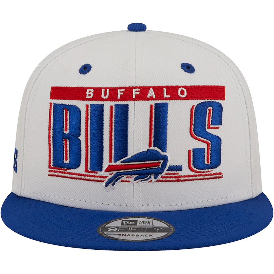 Buffalo Bills New Era Retro Title 9FIFTY Snapback Hat - White/Royal