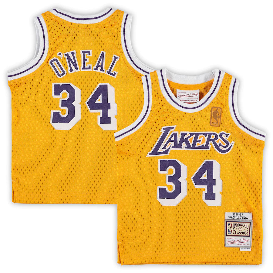 Kids Los Angeles Lakers Shaquille O'Neal 1996-97 Gold Jersey