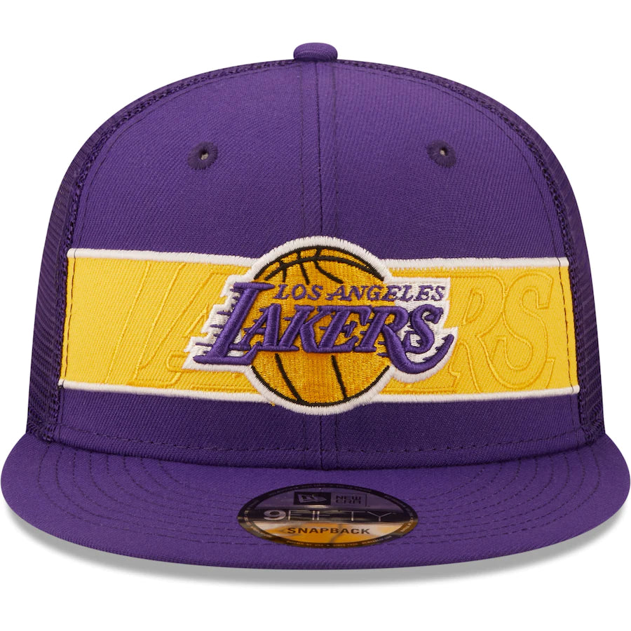 Los Angeles Lakers New Era Tonal Band Trucker 9FIFTY Snapback Hat - Purple