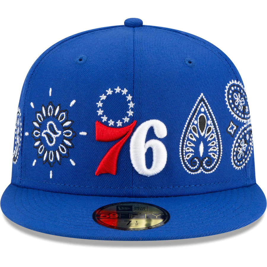 Philadelphia 76ers New Era Paisley 59FIFTY Fitted Hat - Royal