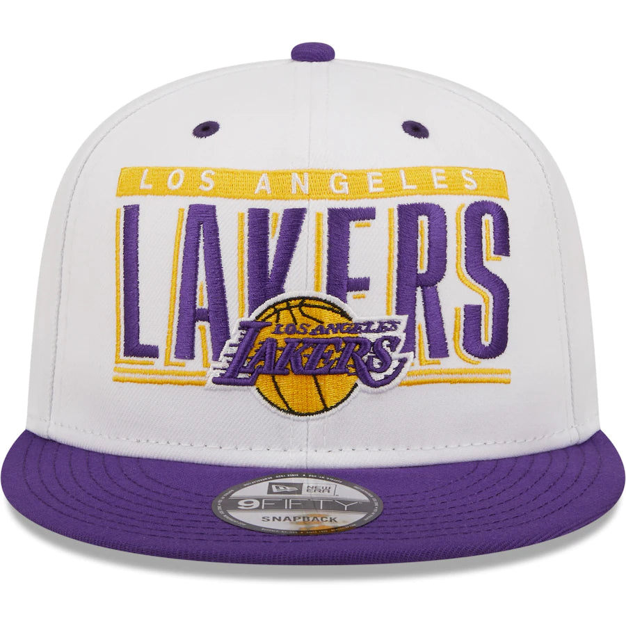 Los Angeles Lakers New Era Retro Title 9FIFTY Snapback Hat - White/Purple
