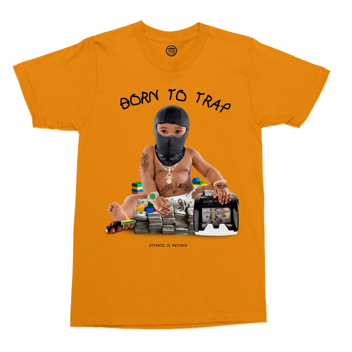 Streetz Iz Watchin - Trap Baby 2 Tee - Orange